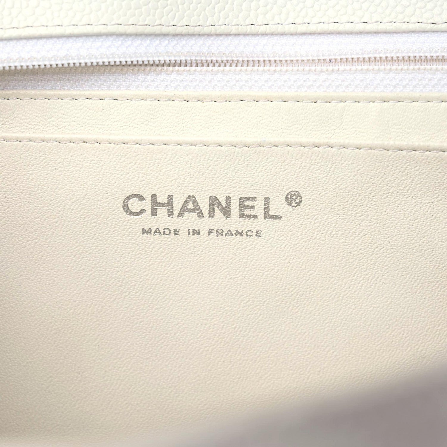 Chanel Caviar Quilted Maxi Single Flap White 8 of 22