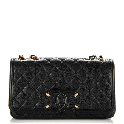 Chanel Caviar Quilted Medium CC Filigree Flap Black 1 of 7
