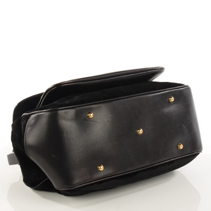 Gucci Velvet Diamante Leather Lady Stirrup Top Handle Bag Black 6 of 11