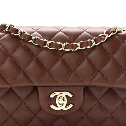 Chanel Lambskin Quilted Small Double Flap Dark Brown 8 of 10
