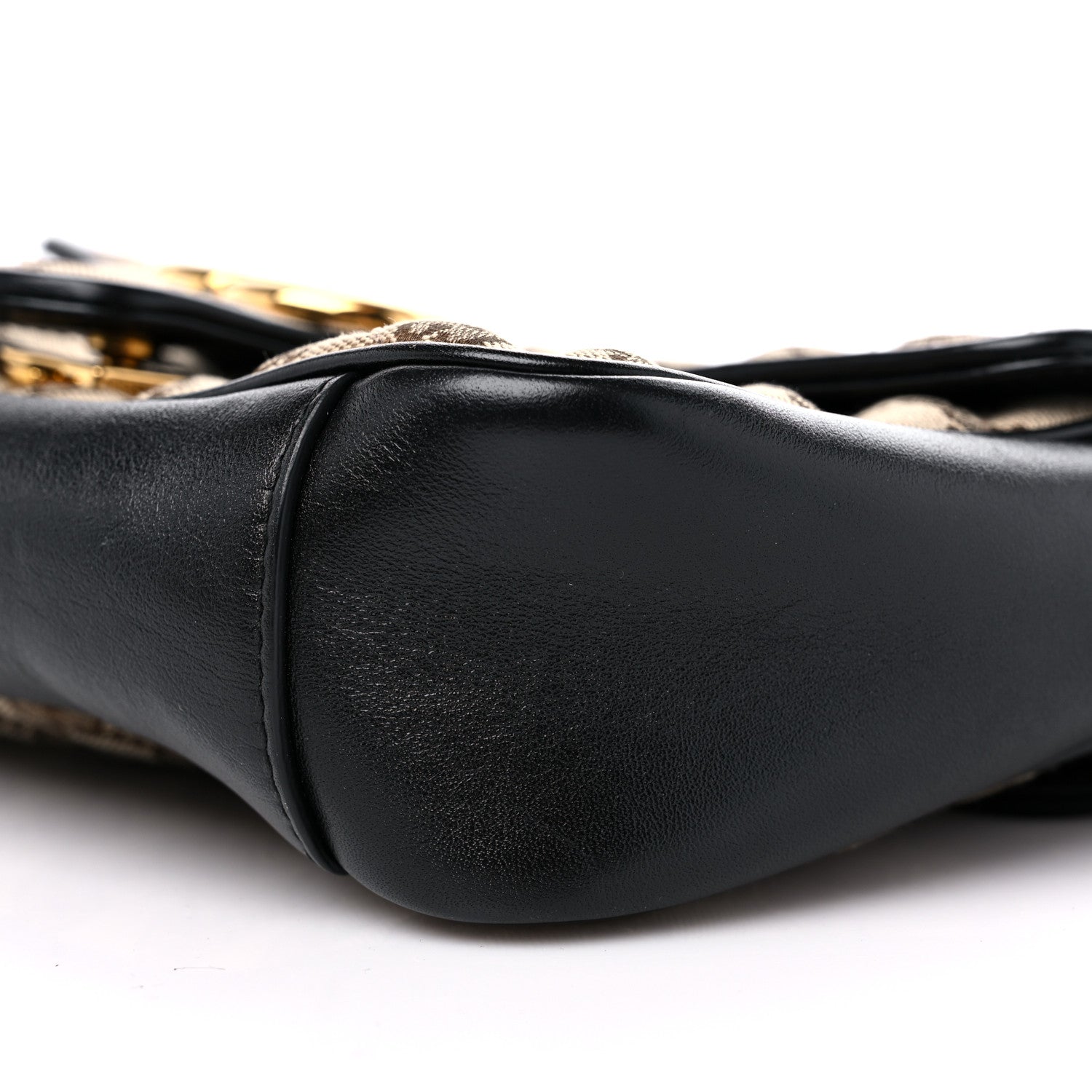 Gucci Monogram Matelasse Diagonal Small GG Marmont Shoulder Bag Beige Black 9 of 11