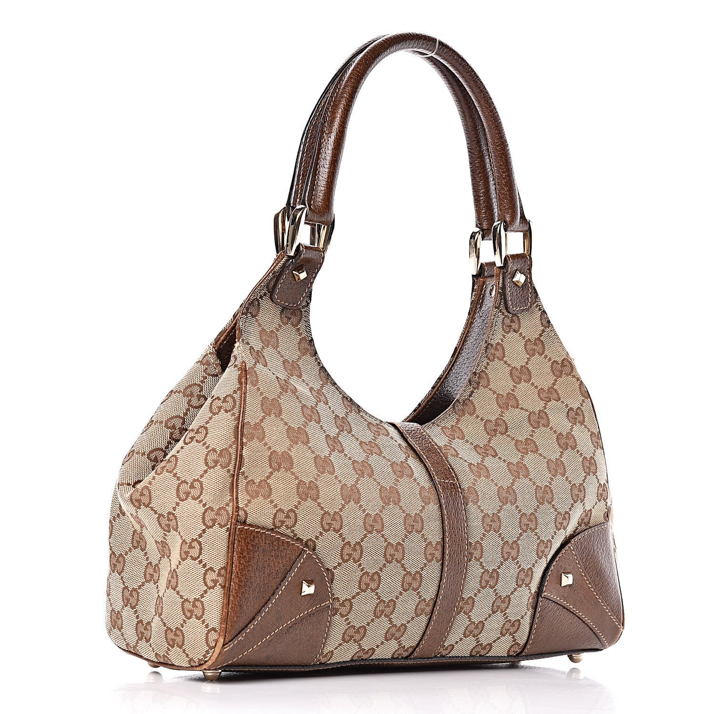 Monogram Calfskin Large Bardot Shoulder Bag Brown