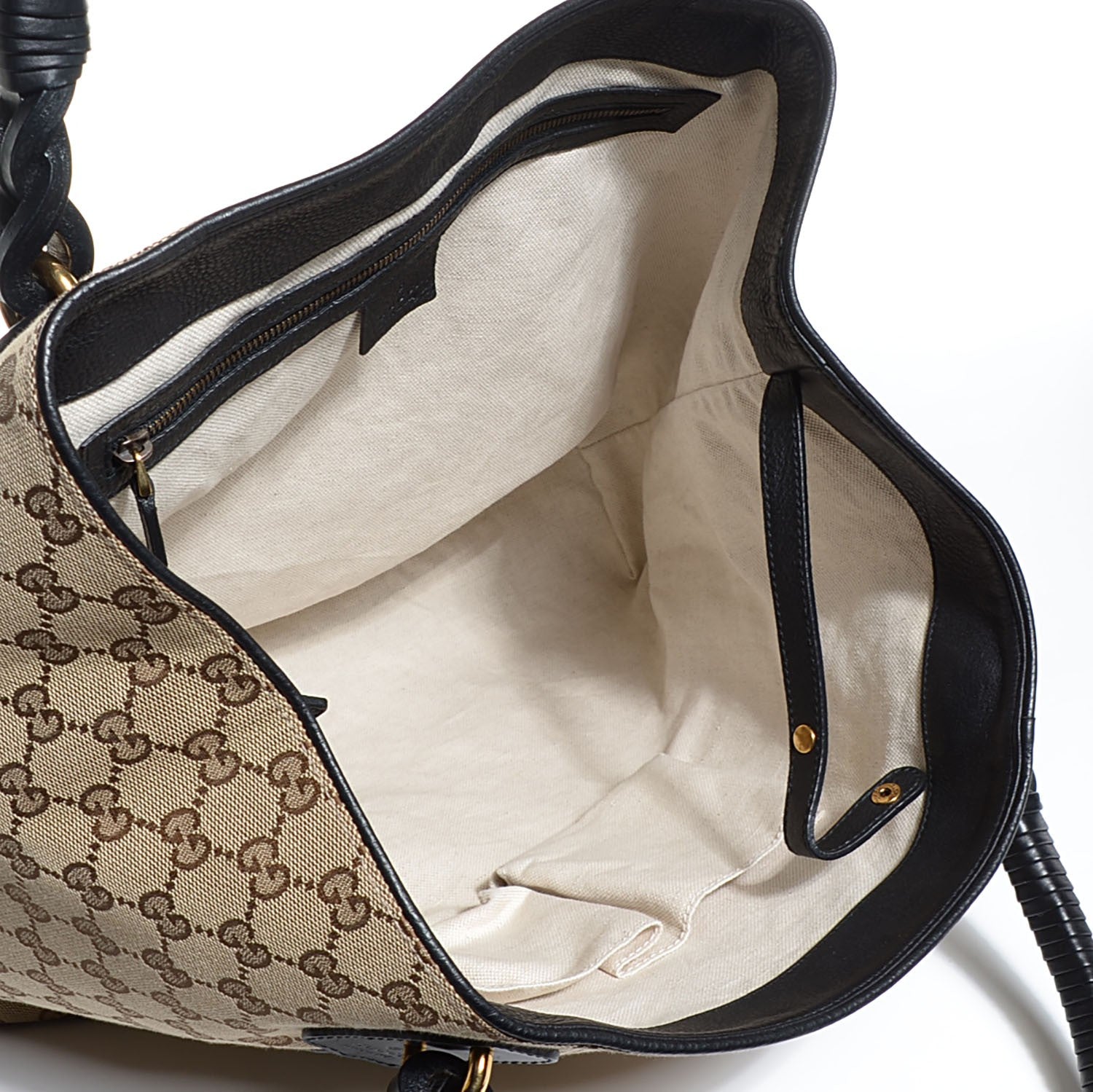 Gucci Monogram Large Tote Brown Black 5 of 7
