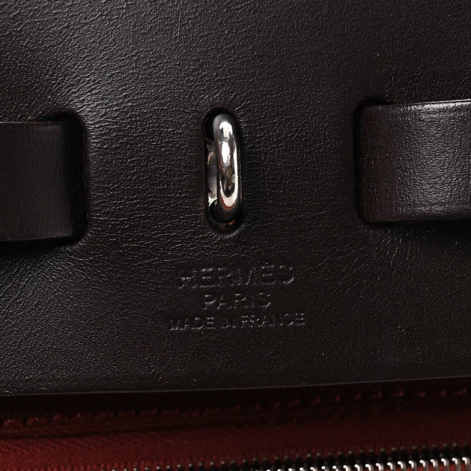 Hermes Military Toile Vache Hunter Herbag Zip Retourne 31 PM Rouge H Ebene 7 of 11