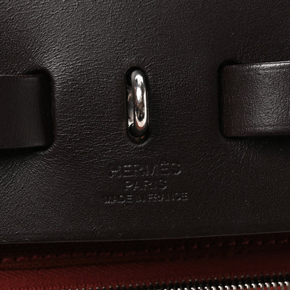 Hermes Military Toile Vache Hunter Herbag Zip Retourne 31 PM Rouge H Ebene 7 of 11