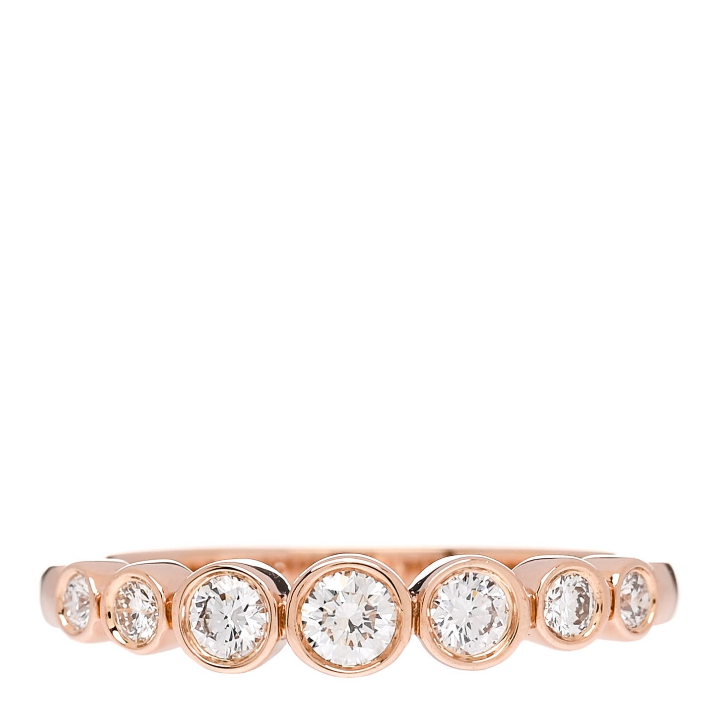 18K Rose Gold Diamond Jazz Graduated Band Ring 53 6.25