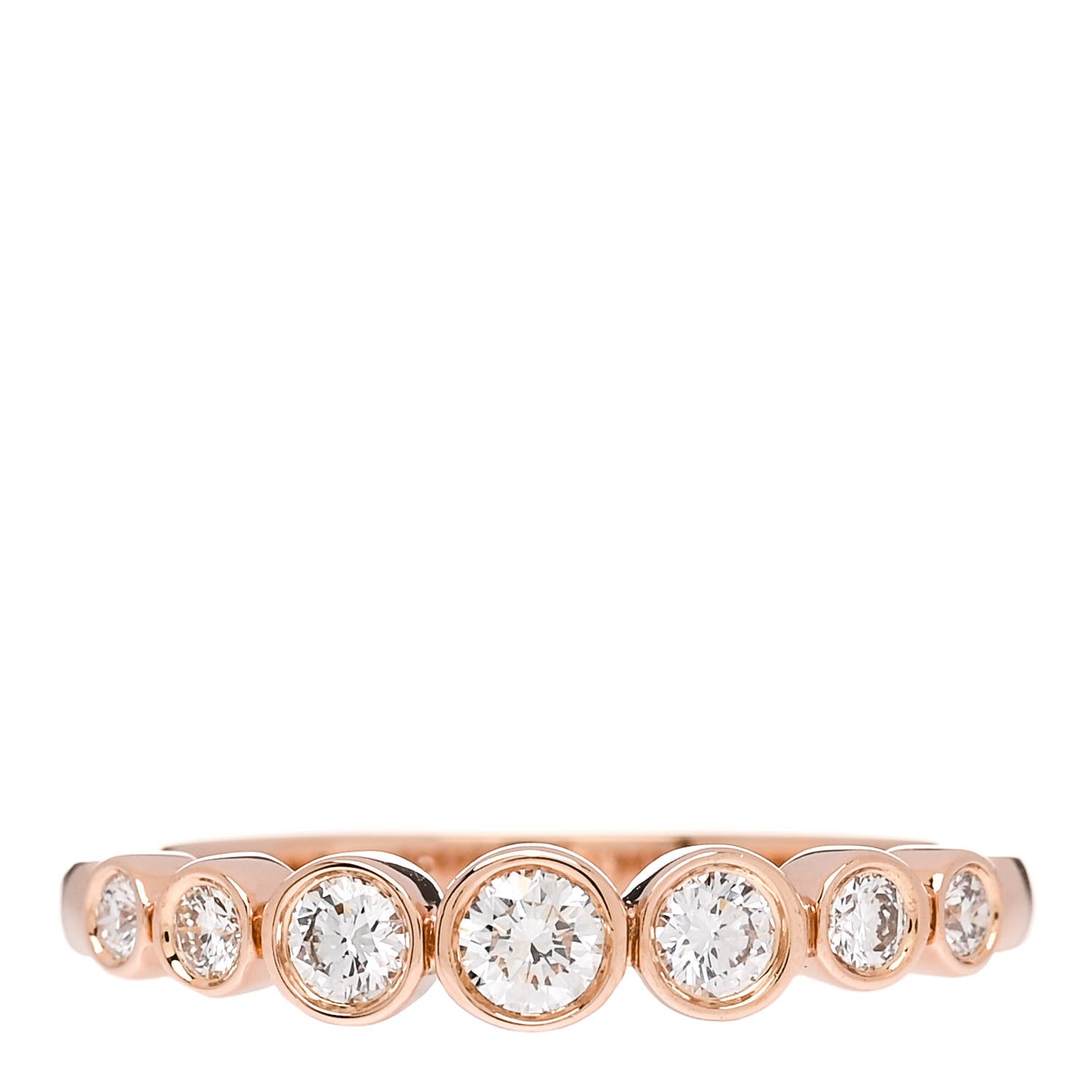 Tiffany 18K Rose Gold Diamond Jazz Graduated Band Ring 53 6.25 1 of 5