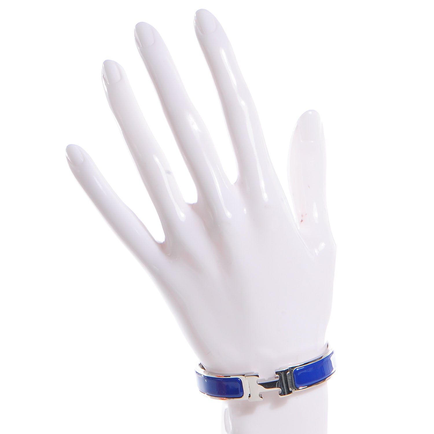 Hermes Narrow Enamel Clic Clac H Bracelet PM Royal Bleu 2 of 5