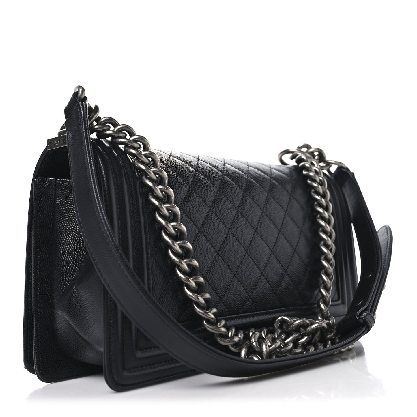 Caviar Quilted Medium Boy Flap Black