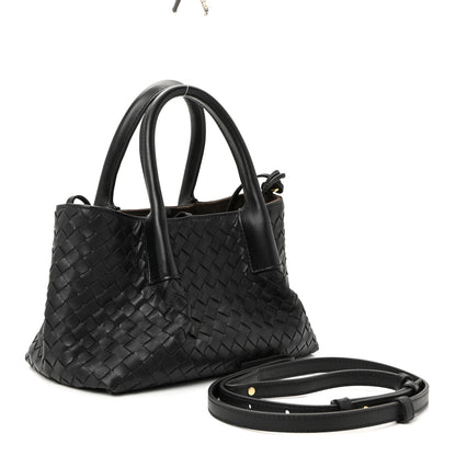 Bottega Veneta Calfskin Intrecciato Small Pinacoteca Tote Black Fondant 6 of 17
