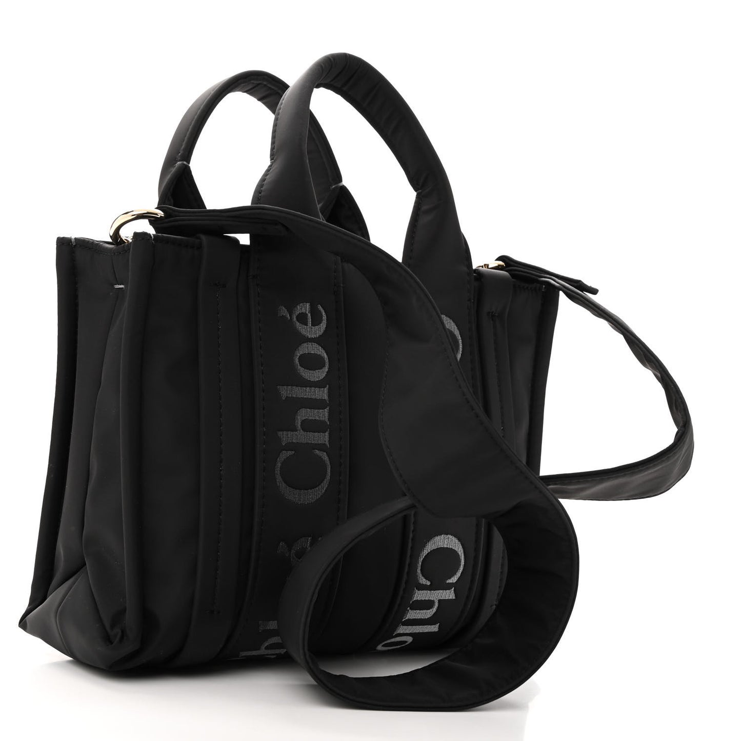 Nylon Small Woody Tote Black