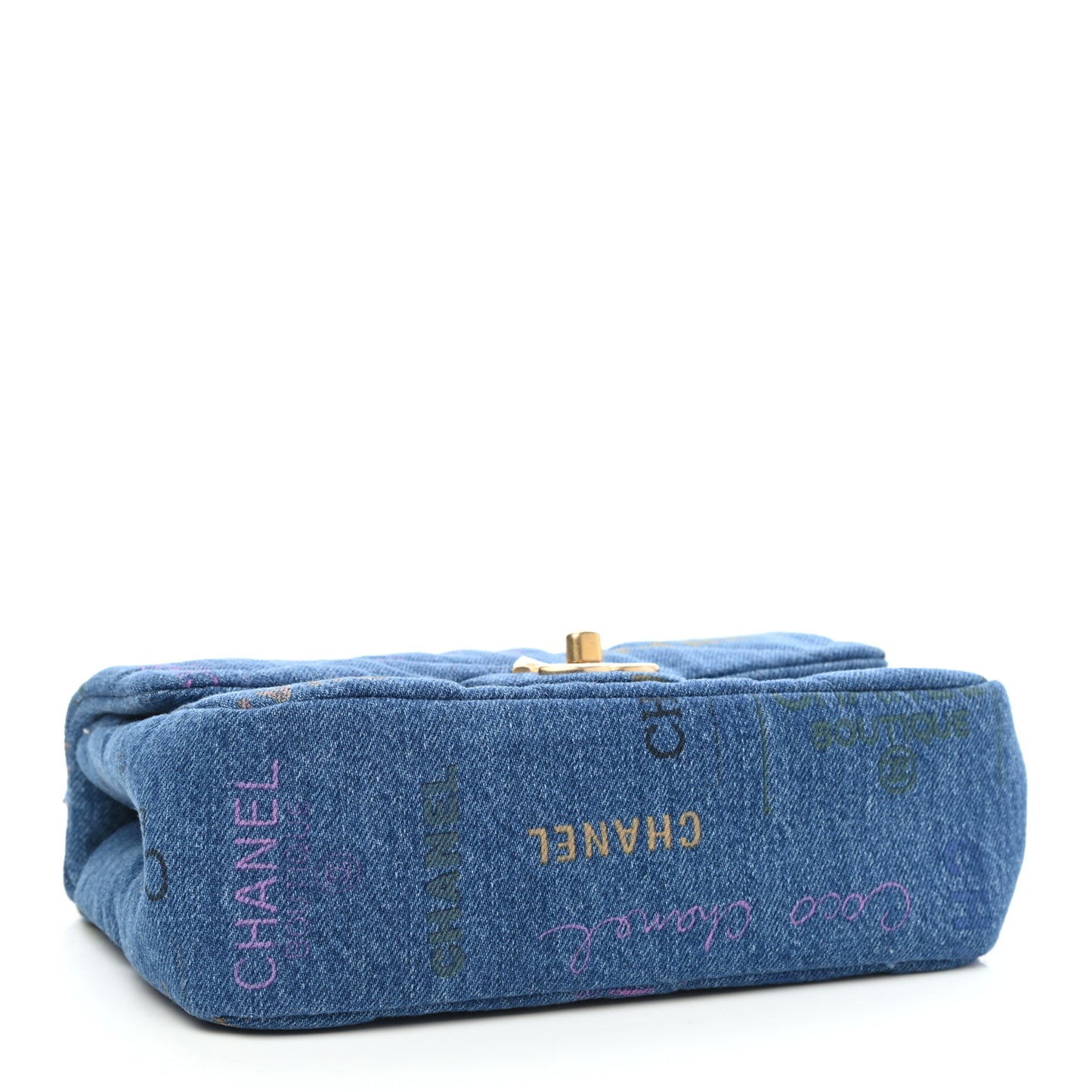 Denim Quilted Mini Denim Mood Rectangular Flap Blue Multicolor