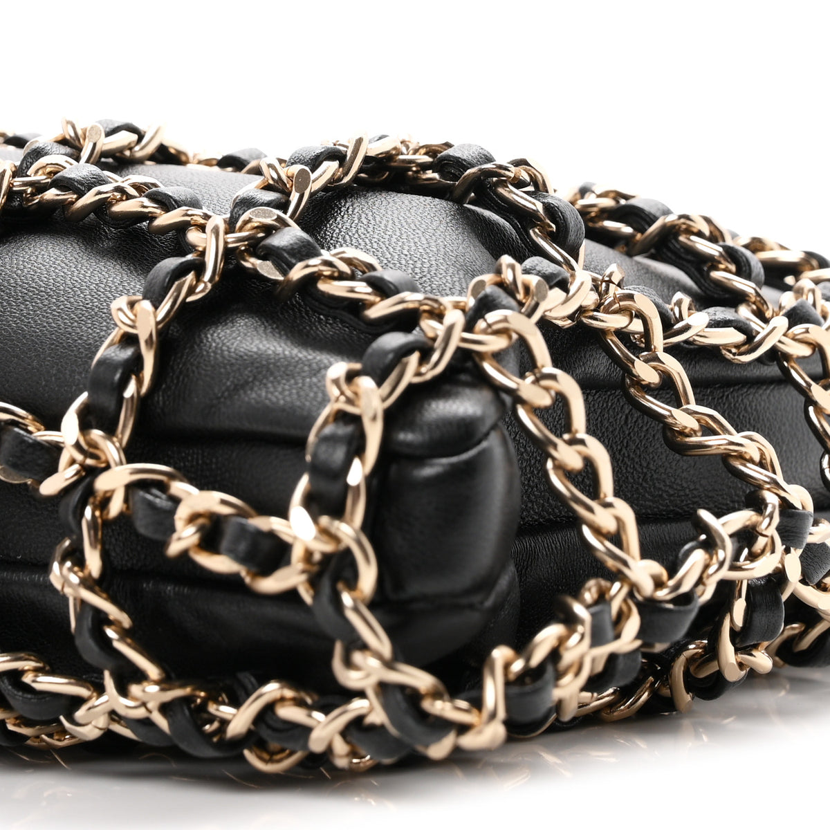 Chanel Lambskin Shopping Chain Tote Black 10 of 10