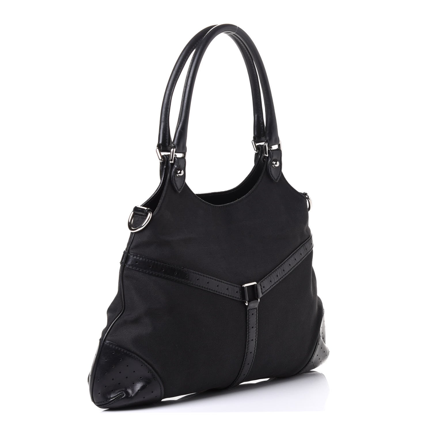 Gucci Canvas Reins Hobo Black 2 of 8