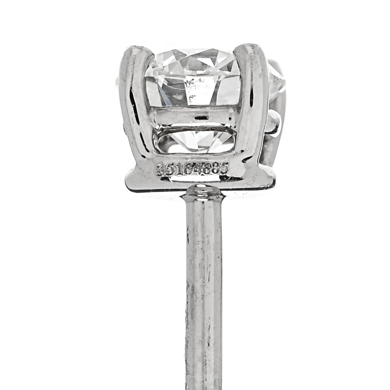 Tiffany Platinum Diamond .92ctw Round Solitaire Earrings 5 of 6