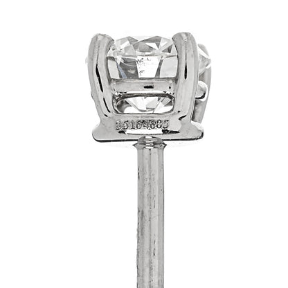 Tiffany Platinum Diamond .92ctw Round Solitaire Earrings 5 of 6
