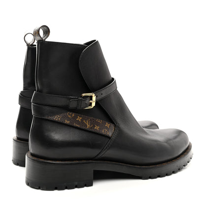 Louis Vuitton Calfskin Monogram Discovery Flat Ankle Boots 41 Black 4 of 12