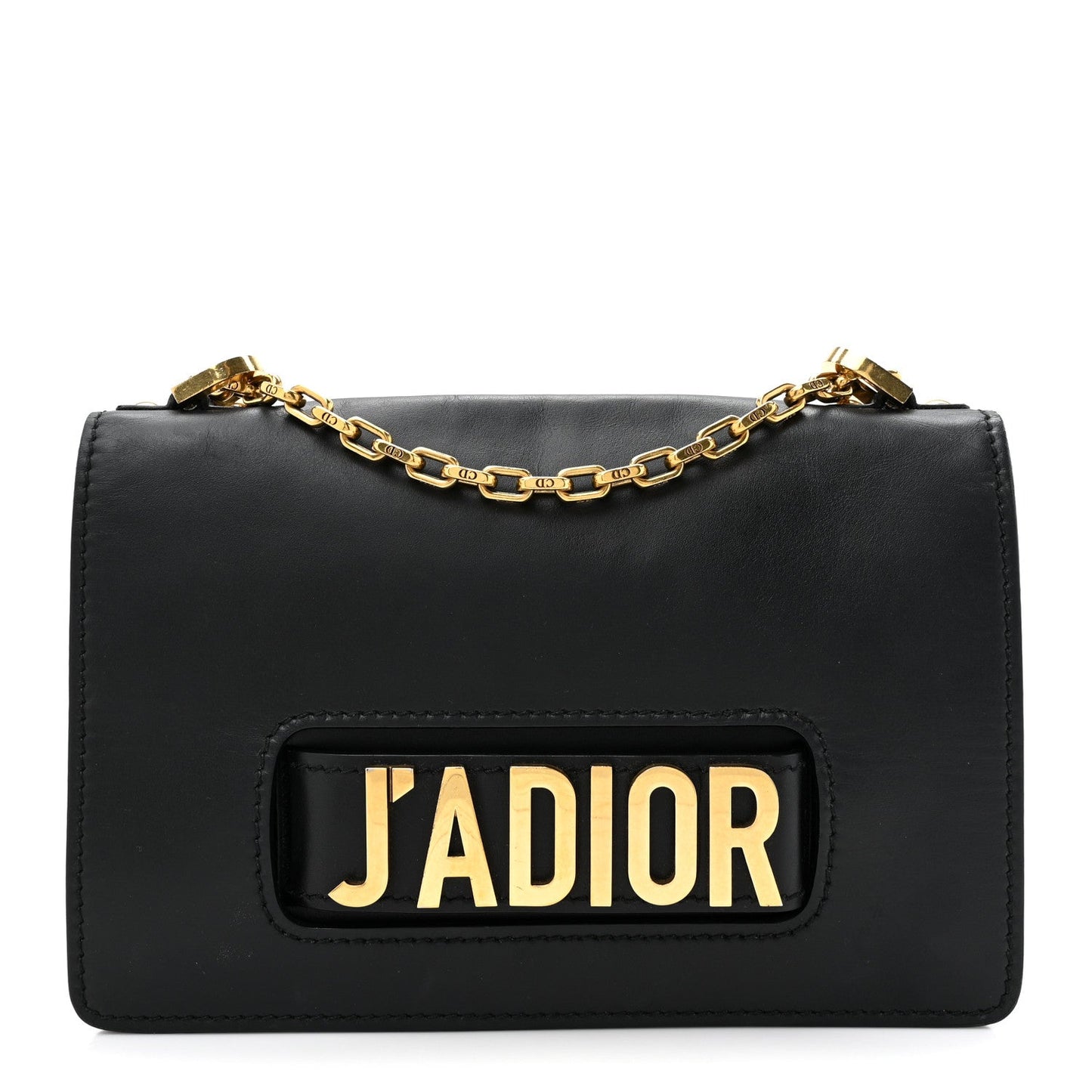 Calfskin J'Adior Chain Flap Bag Black