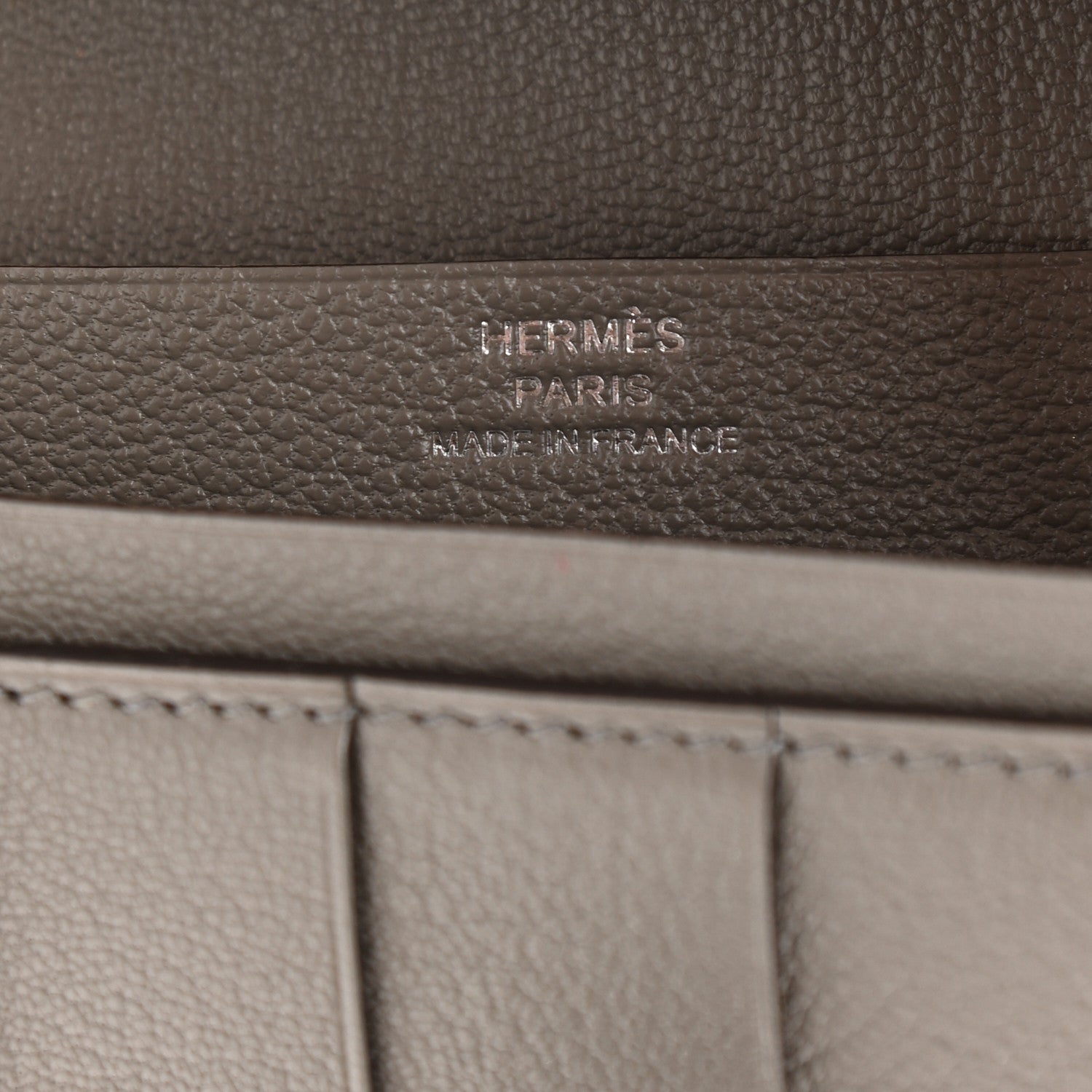 Hermes Ostrich Bearn Gusset Wallet Gris Tourterelle 6 of 8