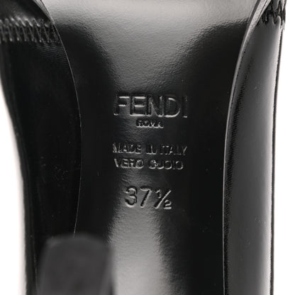 Fendi Glossy Neoprene FFrame Ankle Boots 37.5 Black 6 of 8
