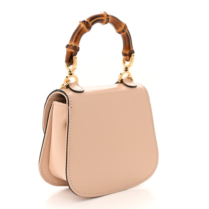 Gucci Calfskin Super Mini Bamboo 1947 Top Handle Chain Bag Light Beige 3 of 10