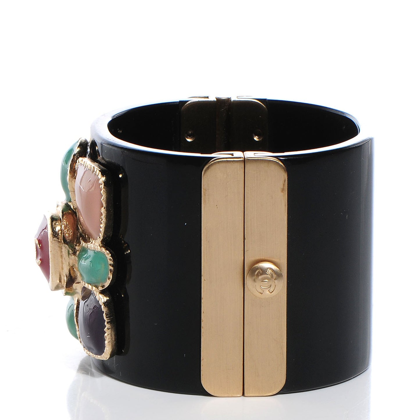 Resin CC Cabochon Cuff Black
