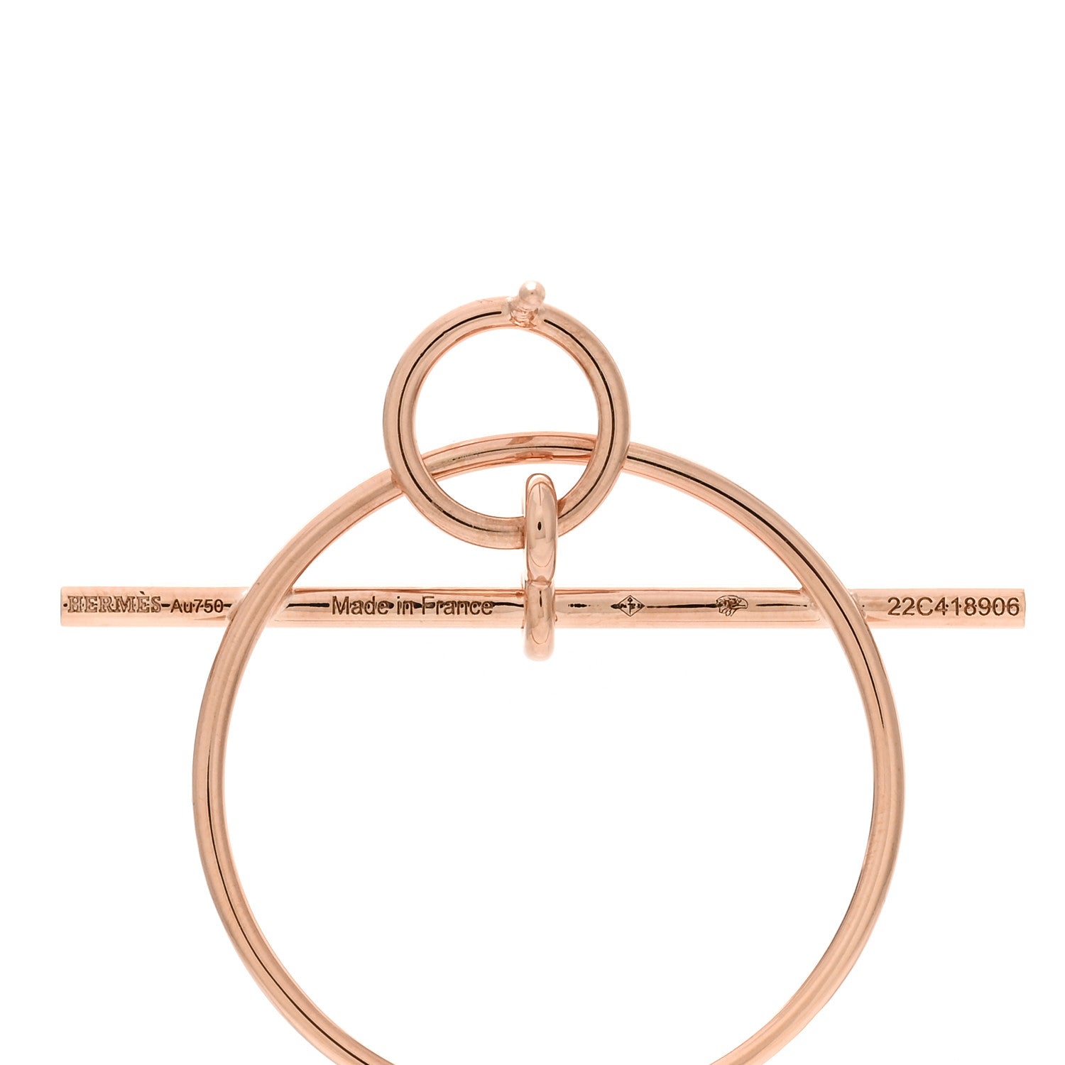 Hermes 18K Rose Gold PM Loop Earrings 4 of 5