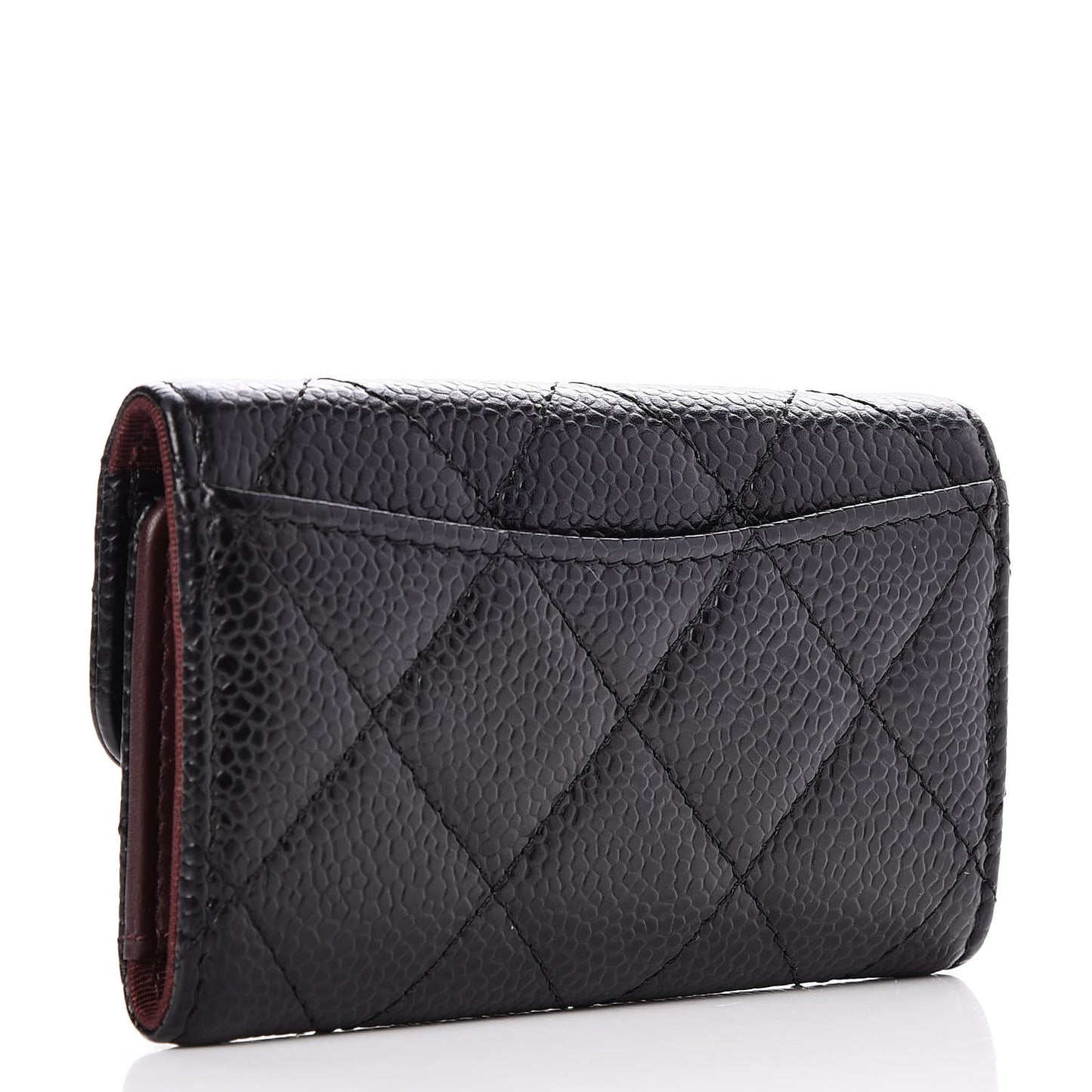 Caviar Quilted 6 Key Holder Black