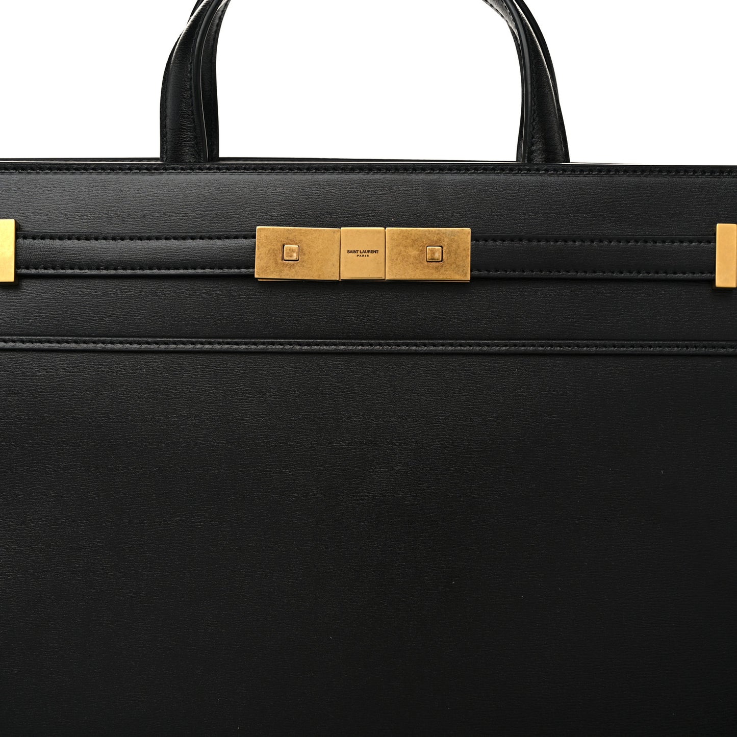 Calfskin Small Manhattan Shopper Tote Black