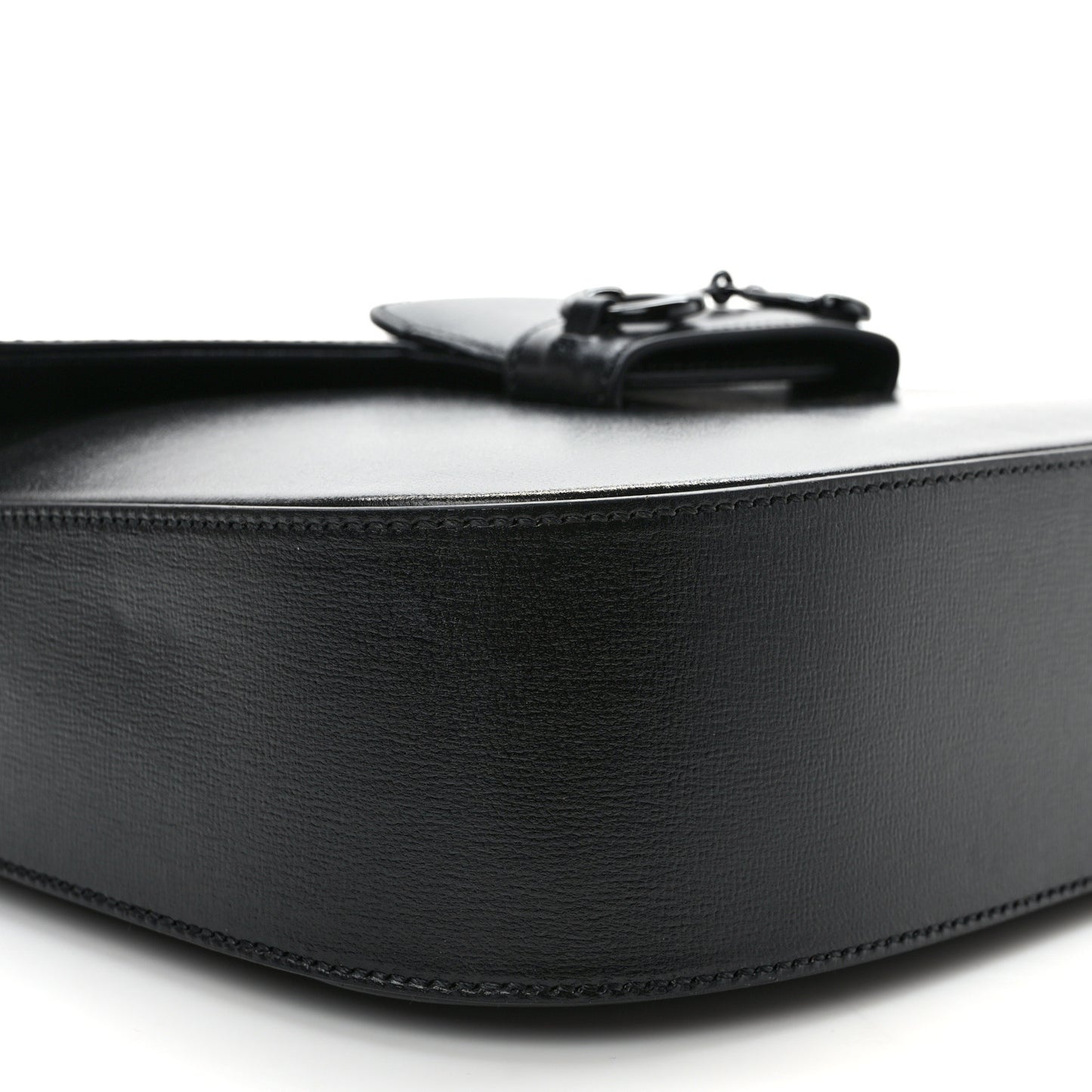 Azalea Calfskin Web Monochrome Horsebit 1955 Shoulder Bag Black