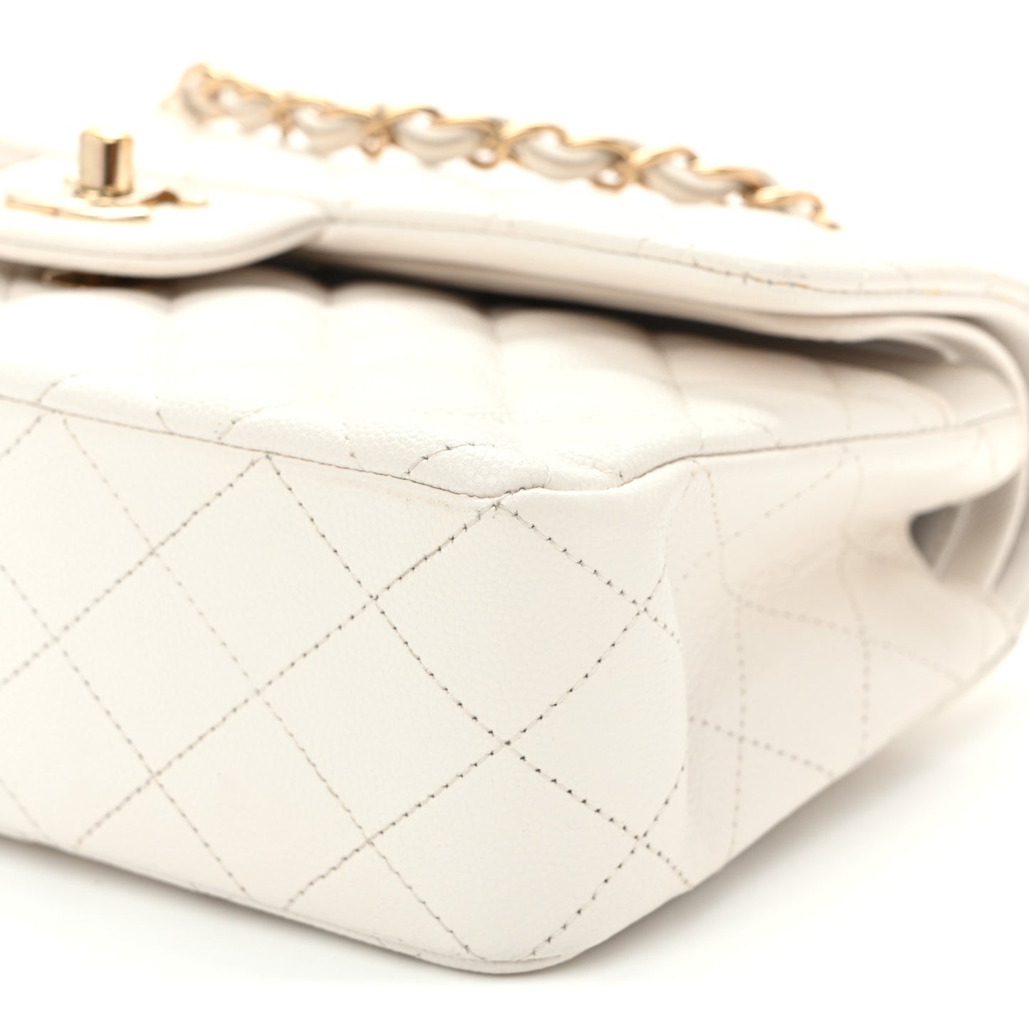 Caviar Quilted Small Double Flap White