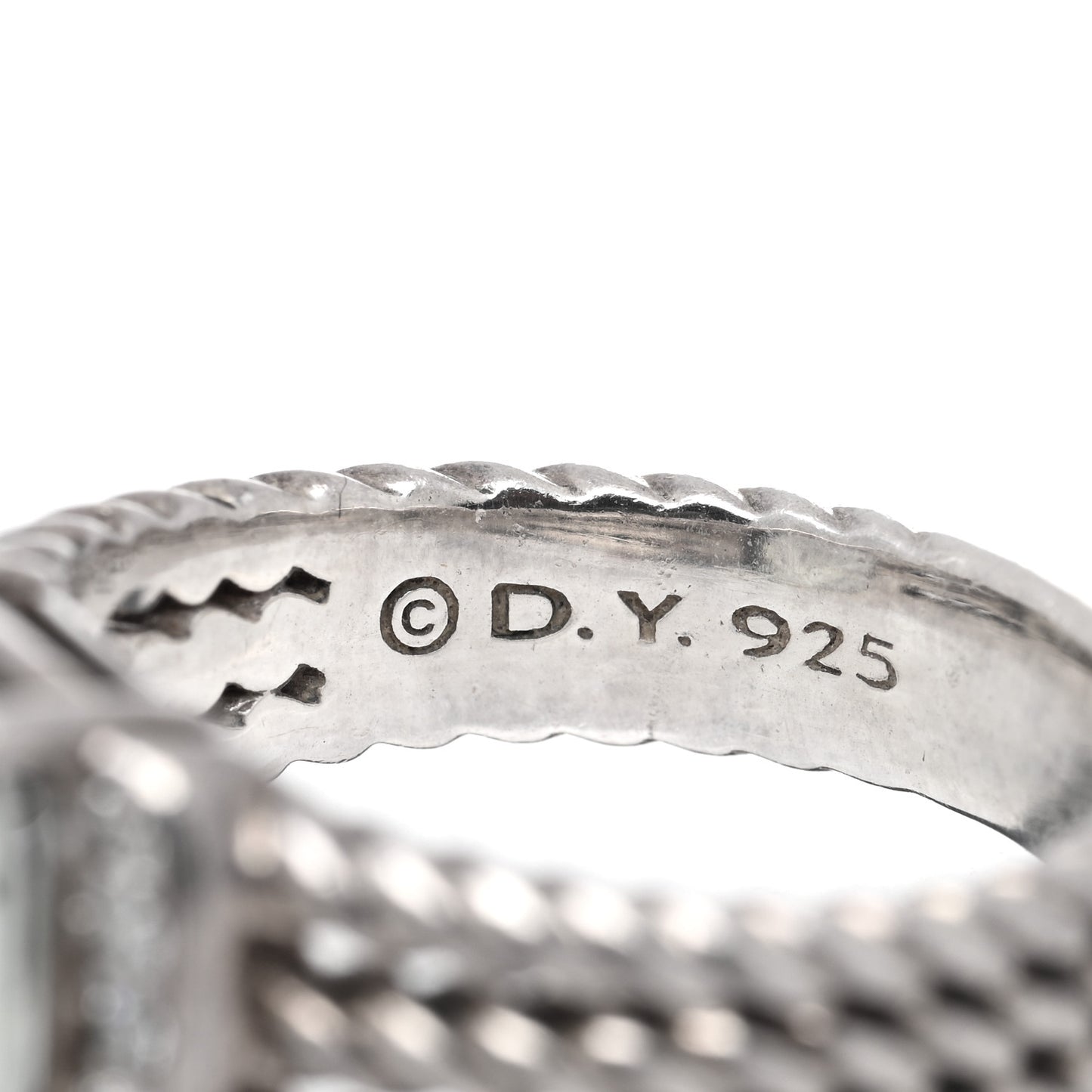 Sterling Silver Diamond Prasiolite 10mm Petite Wheaton Ring 52 6