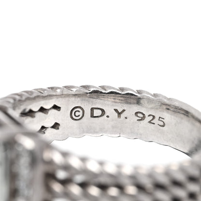 David Yurman Sterling Silver Diamond Prasiolite 10mm Petite Wheaton Ring 52 6 4 of 4