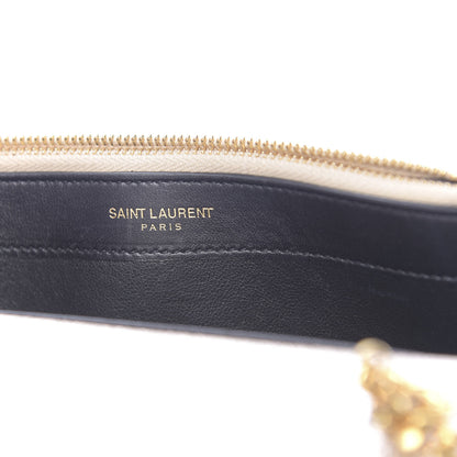 Saint Laurent Metallic Calfskin Classic Monogram Kate Tassel Chain Wallet Platine 6 of 12