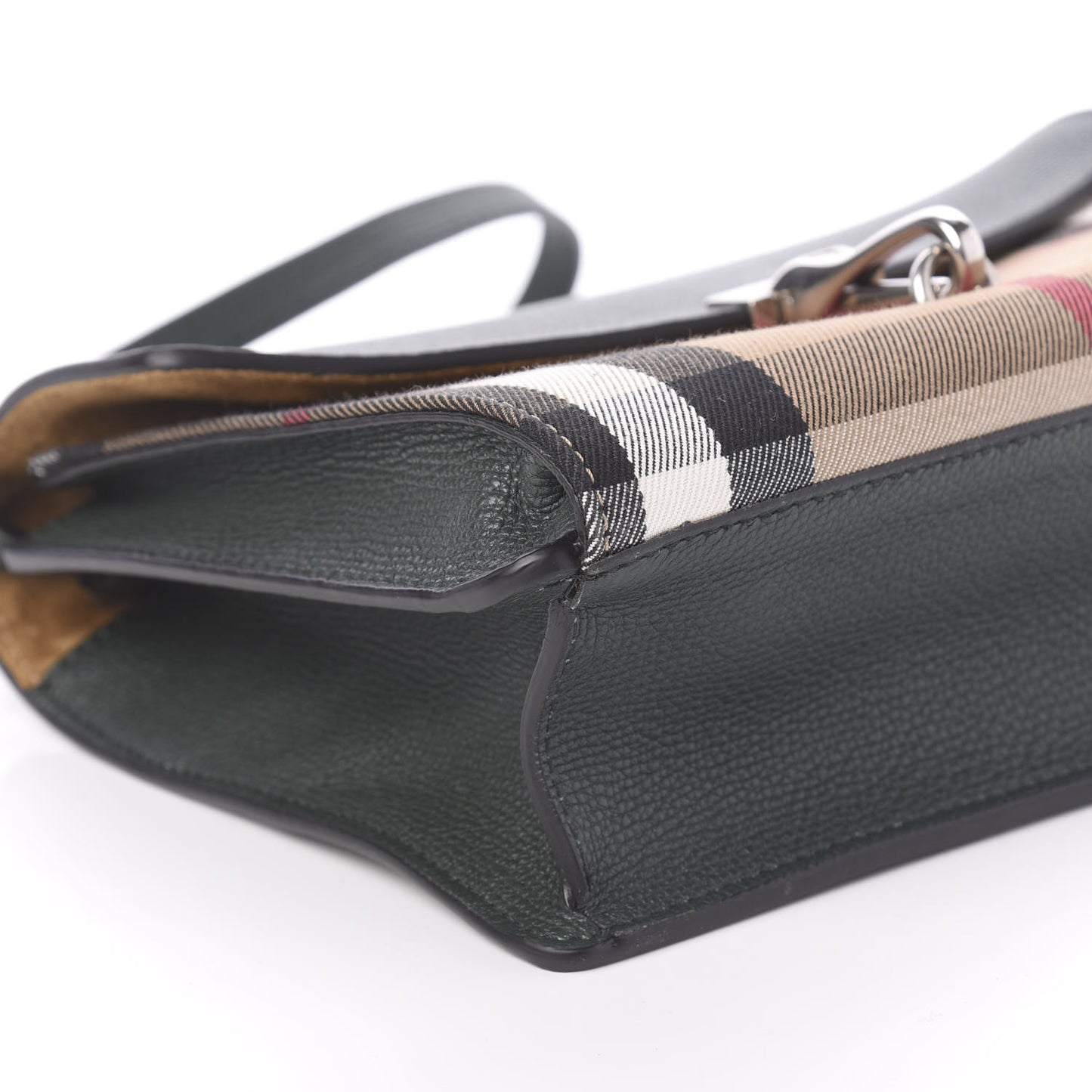 Derby Calfskin House Check Small Macken Crossbody Bag Dark Bottle Green