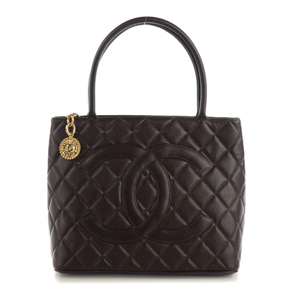 Chanel Caviar Quilted Medallion CC Tote Dark Brown 1 of 7