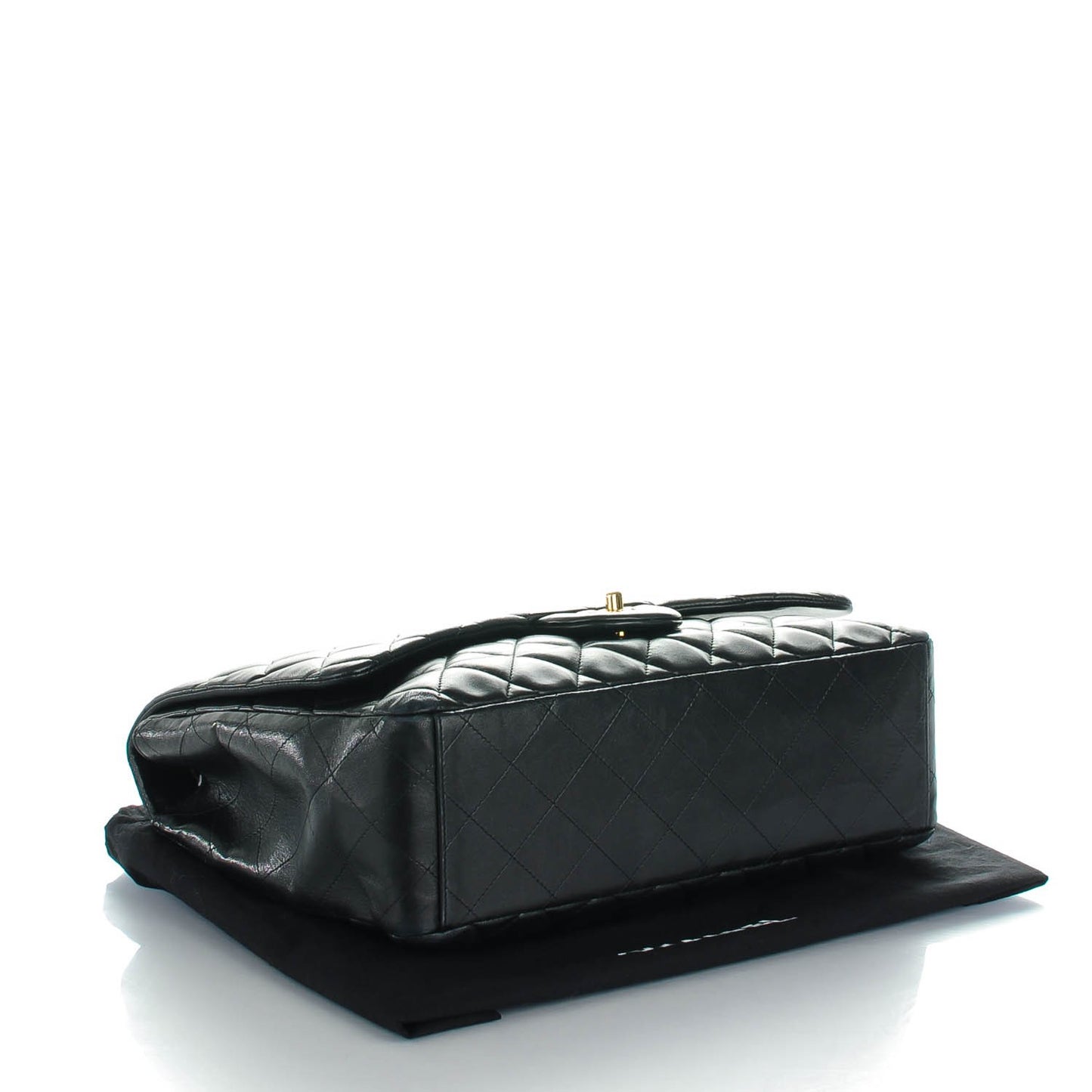 Lambskin Quilted Maxi Single Flap Black