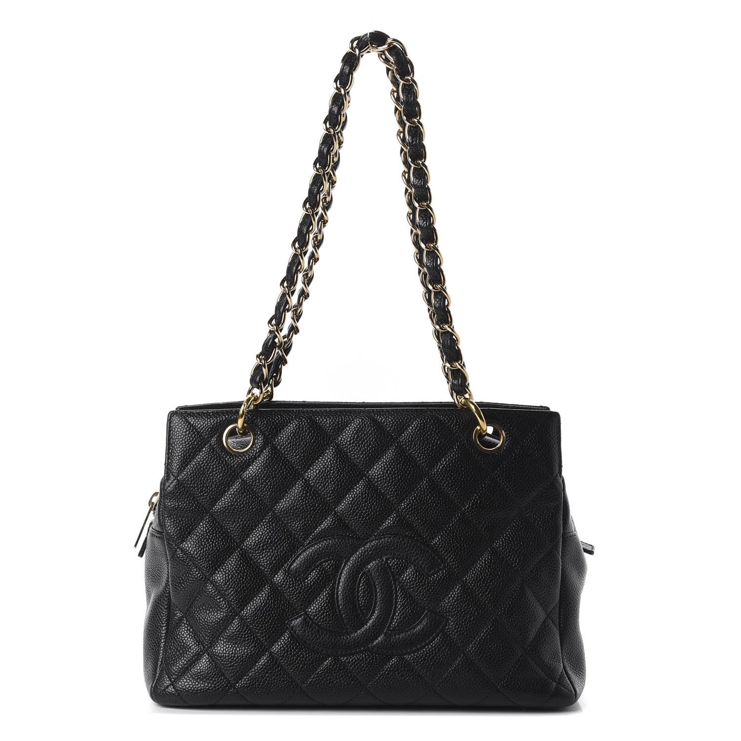 Caviar Quilted Petit Timeless Tote PTT Black