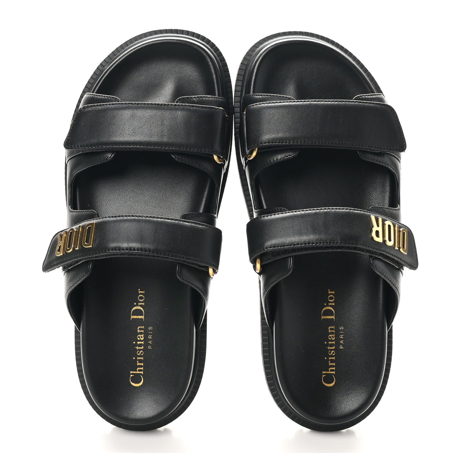 Lambskin Dioract 10mm Slide Sandals 38.5 Black