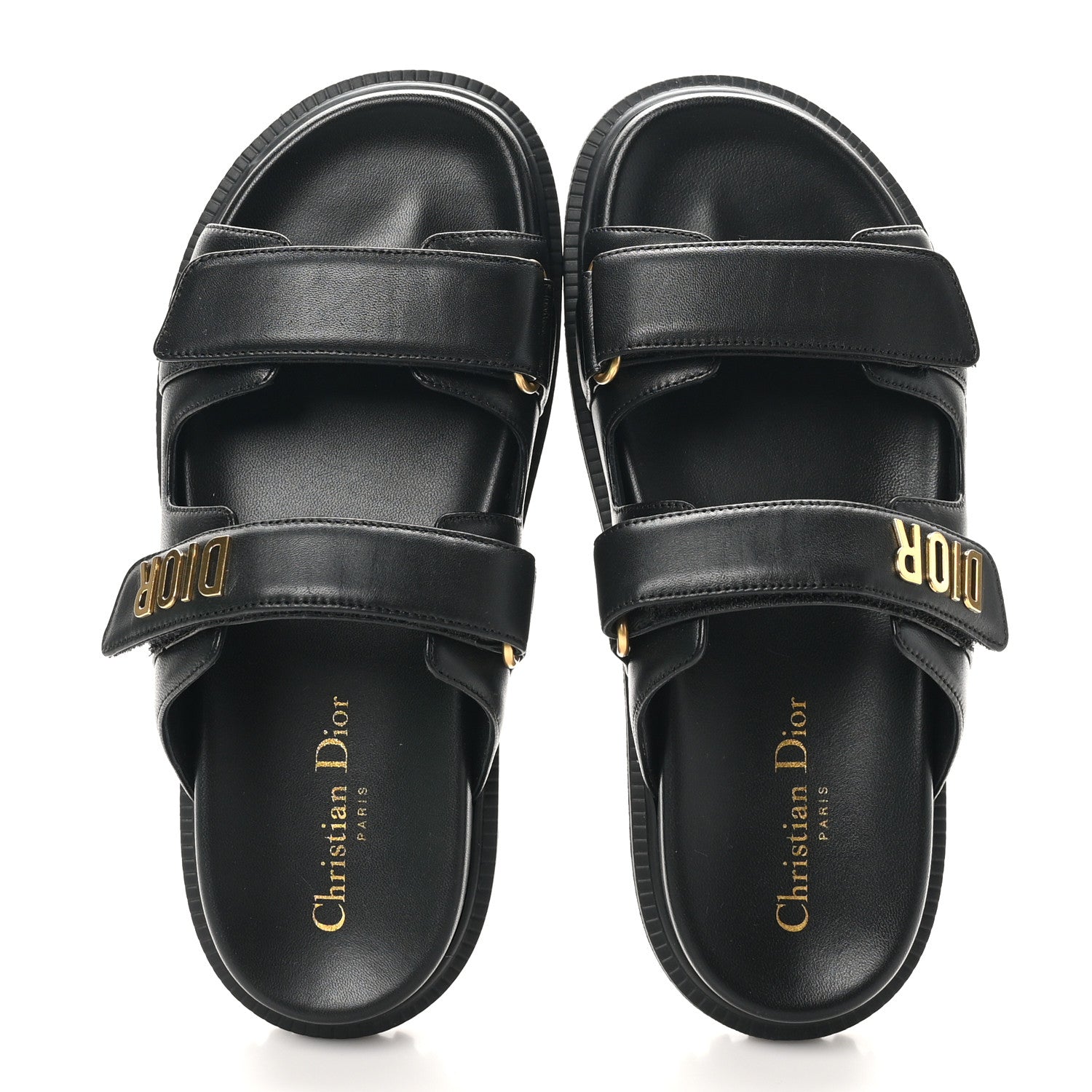 Christian Dior Lambskin Dioract 10mm Slide Sandals 38.5 Black 2 of 9