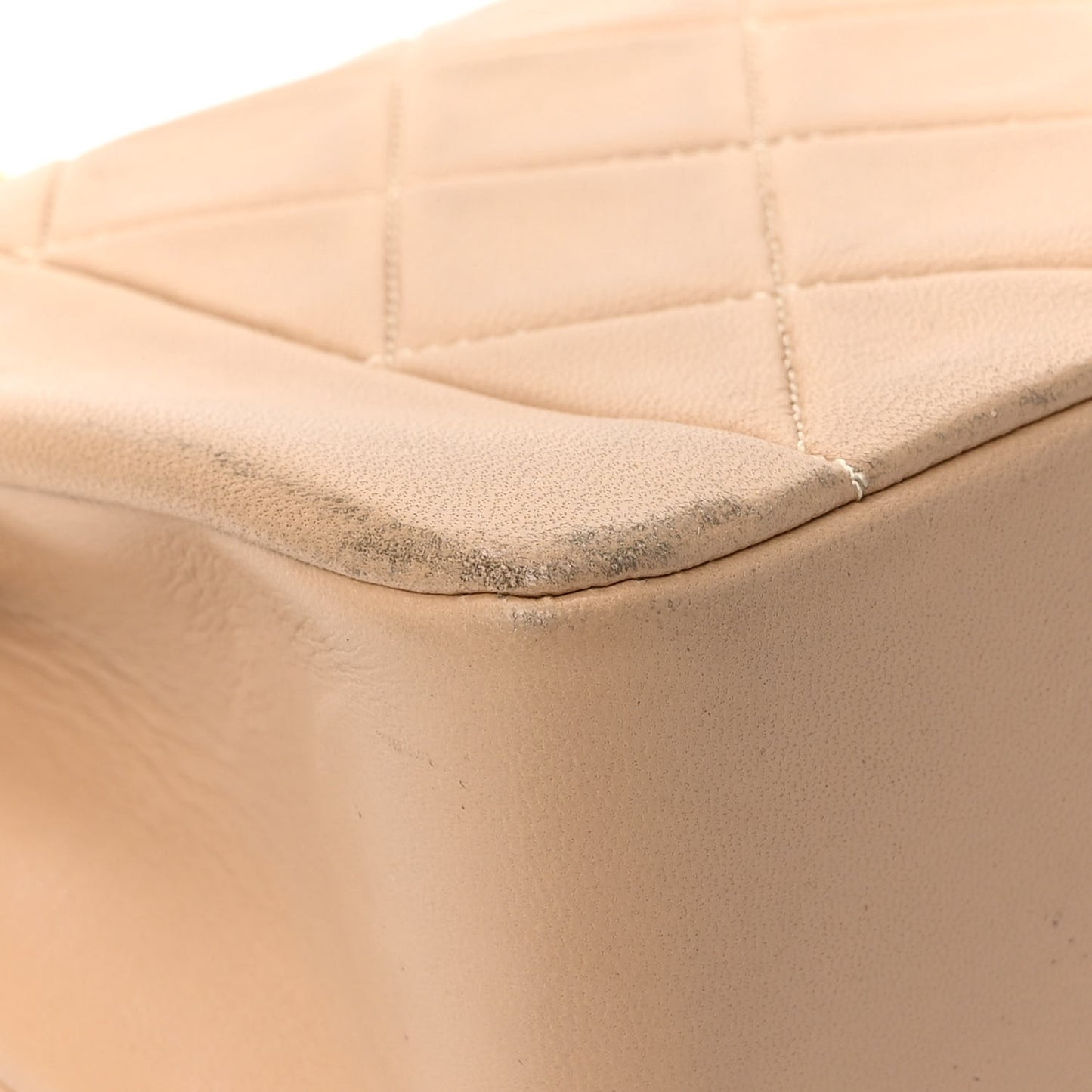 Lambskin Quilted Small Single Flap Beige
