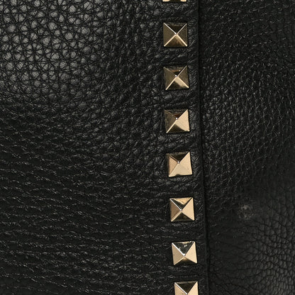 Valentino Garavani Pebbled Calfskin Medium Rockstud Tote Black 10 of 10