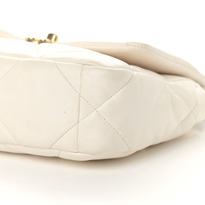 Chanel Goatskin Quilted Medium Chanel 19 Flap White 10 of 19