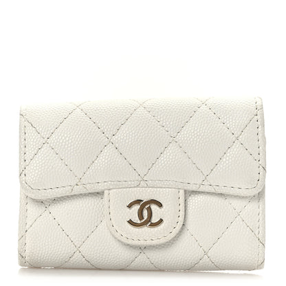 Chanel Caviar Quilted Classic 4 Key Holder Wallet White 1 of 8