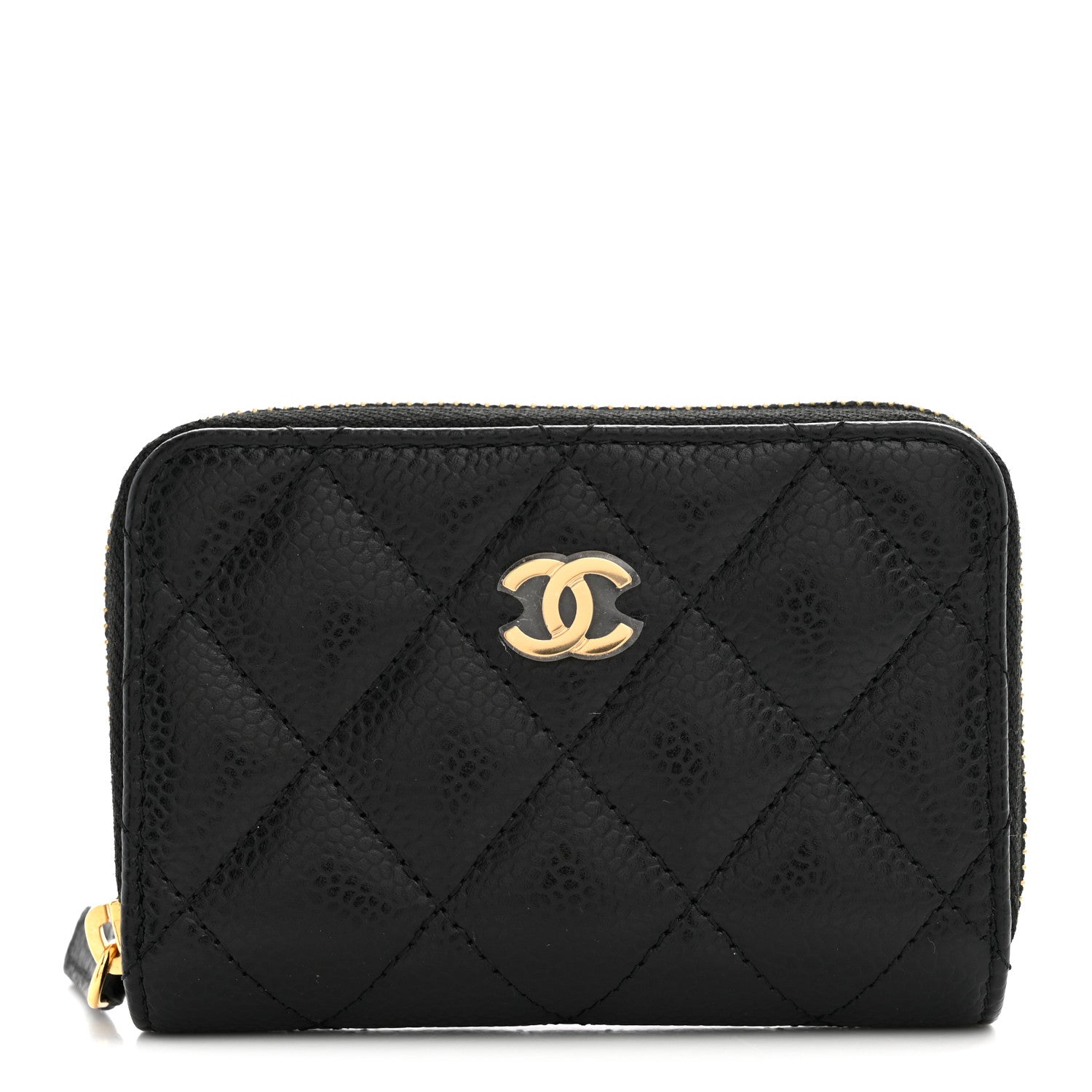 Chanel Caviar Quilted Zip Coin Purse Black 1 of 8