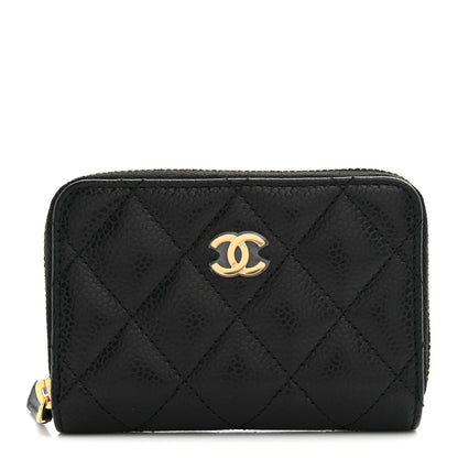 Chanel Caviar Quilted Zip Coin Purse Black 1 of 8