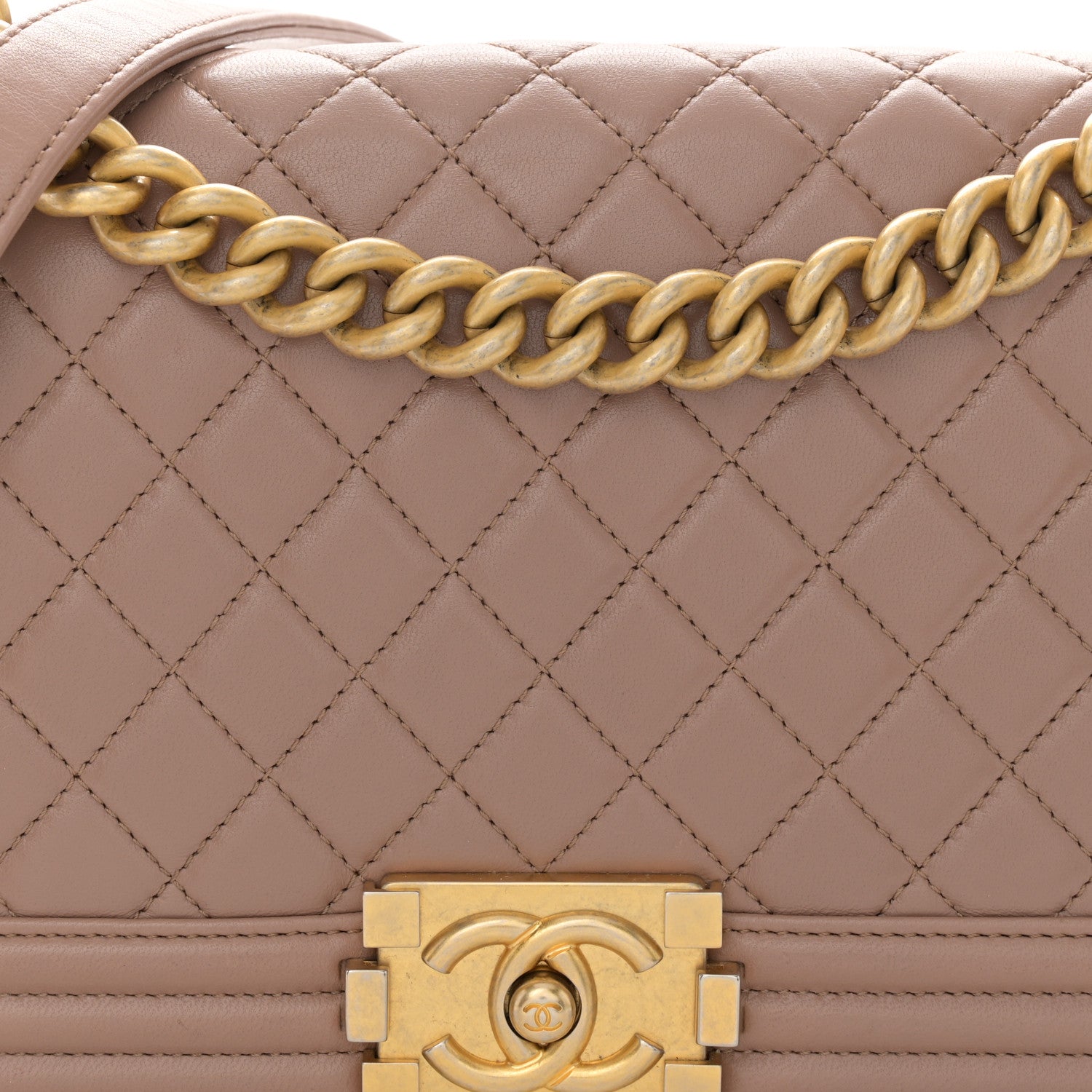 Chanel Lambskin Quilted Medium Boy Flap Beige 8 of 13