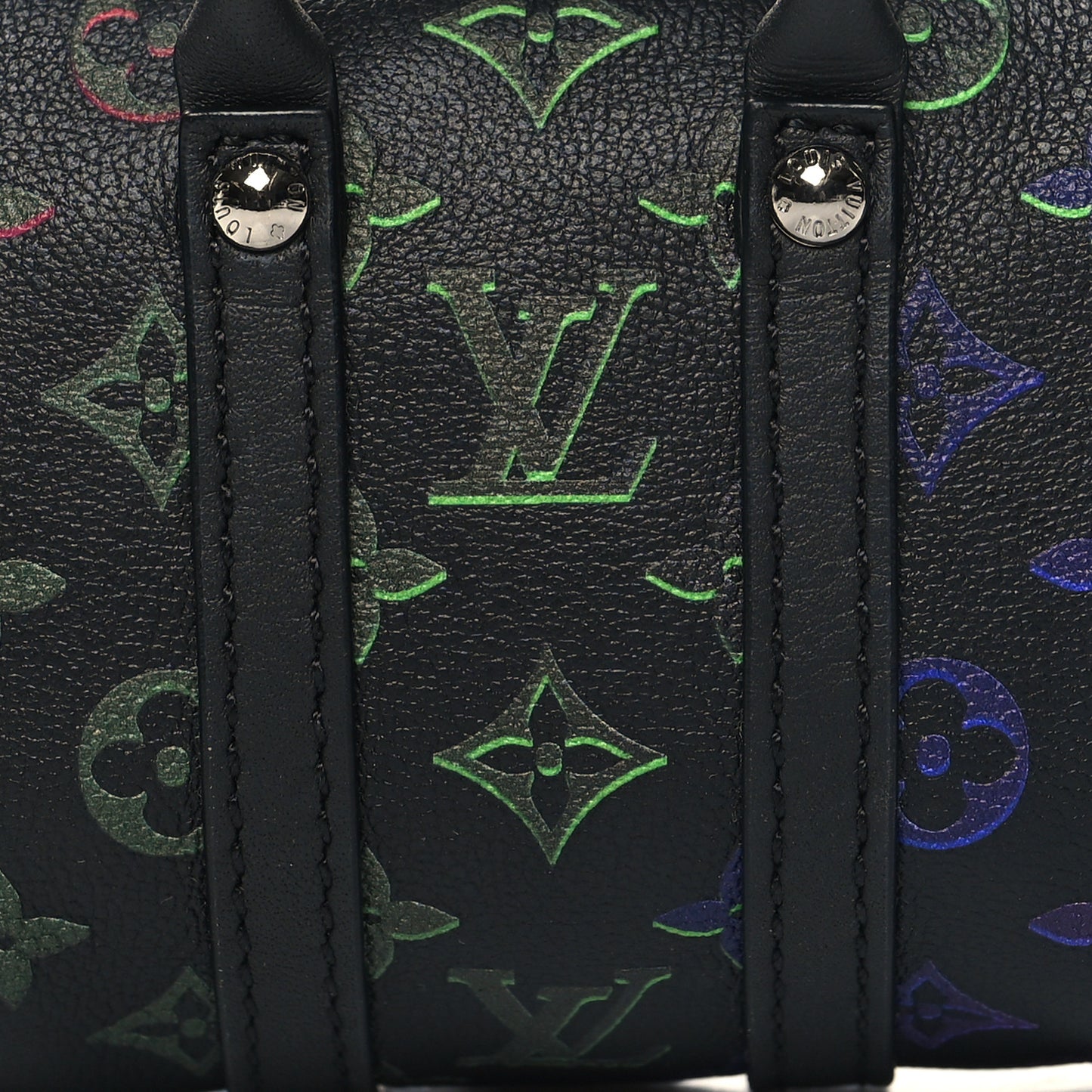 Monogram Spotlight Mini Keepall Bag Charm Key Holder Black Borealis