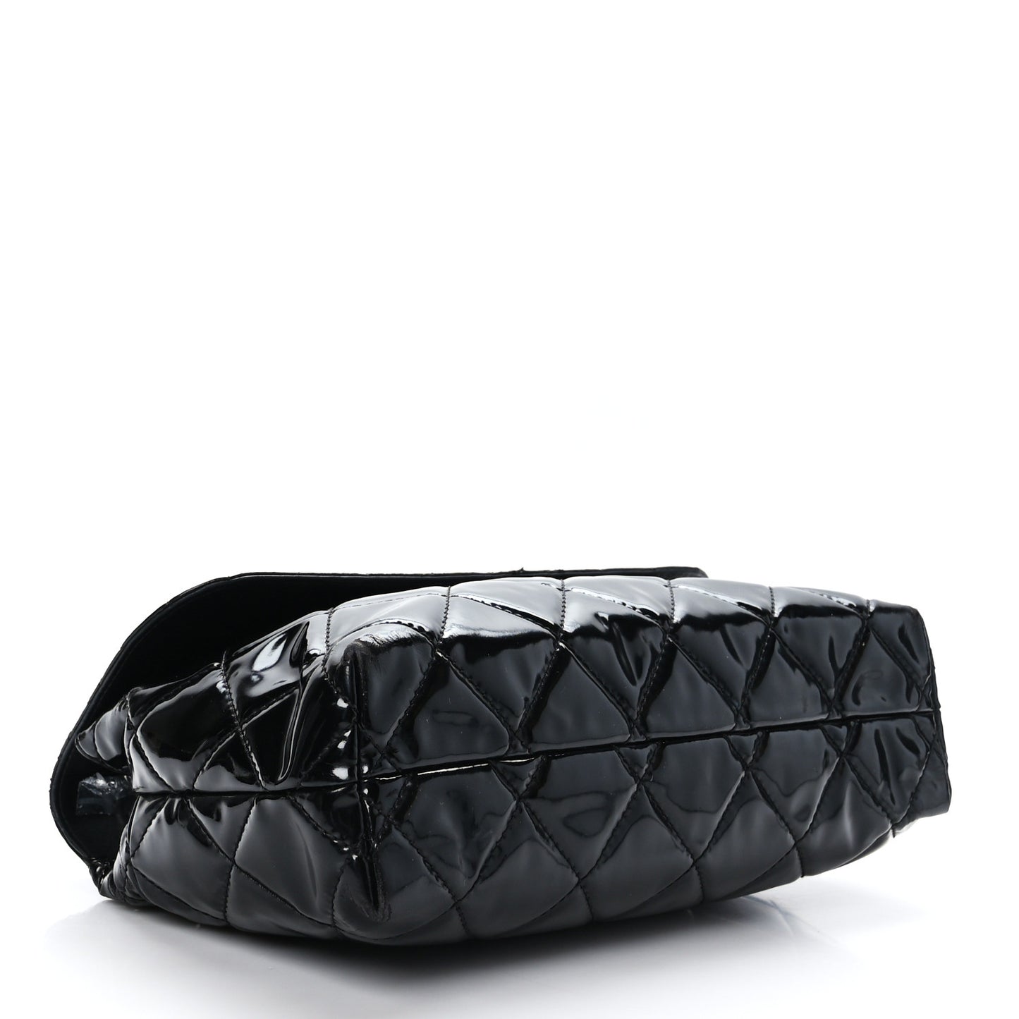 Vinyl Quilted In the Business Flap Bag Black