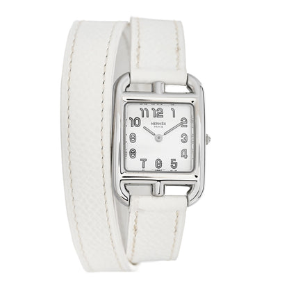 Hermes Stainless Steel Epsom 23mm Cape Cod Double Tour Quartz Watch Blanc 1 of 5